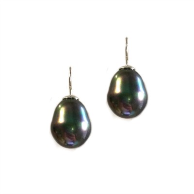Baroque Pearl Drop Earrings (Tahitian)